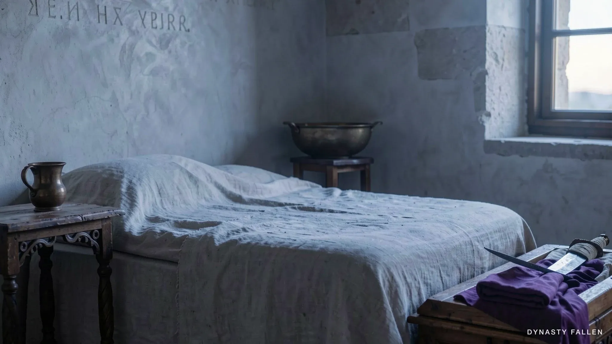 The modest Tivoli villa bedchamber, a narrow high window casting early light.