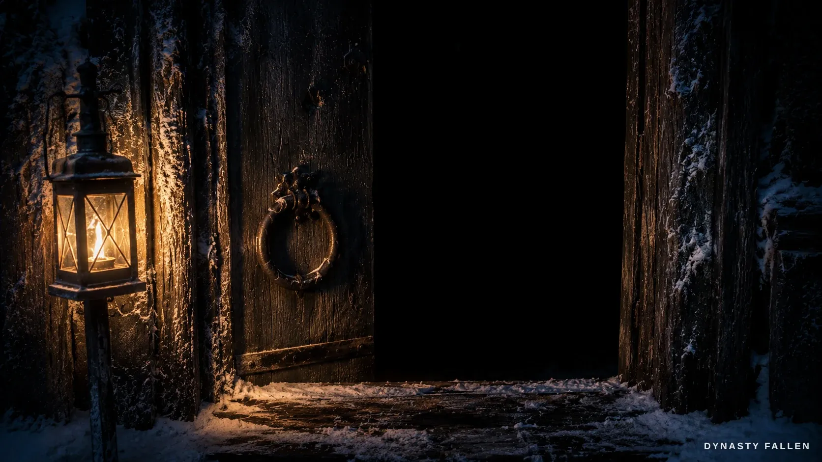 At the Brothers Longhouse Threshold, the iron door‑ring and.