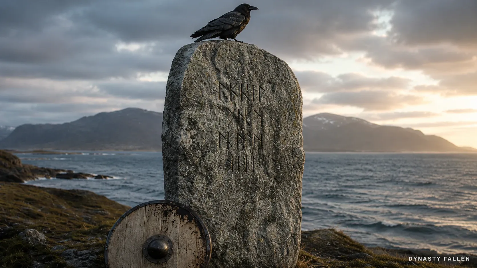 Tight close-up on the Hákonarhella stone on the Norwegian co.