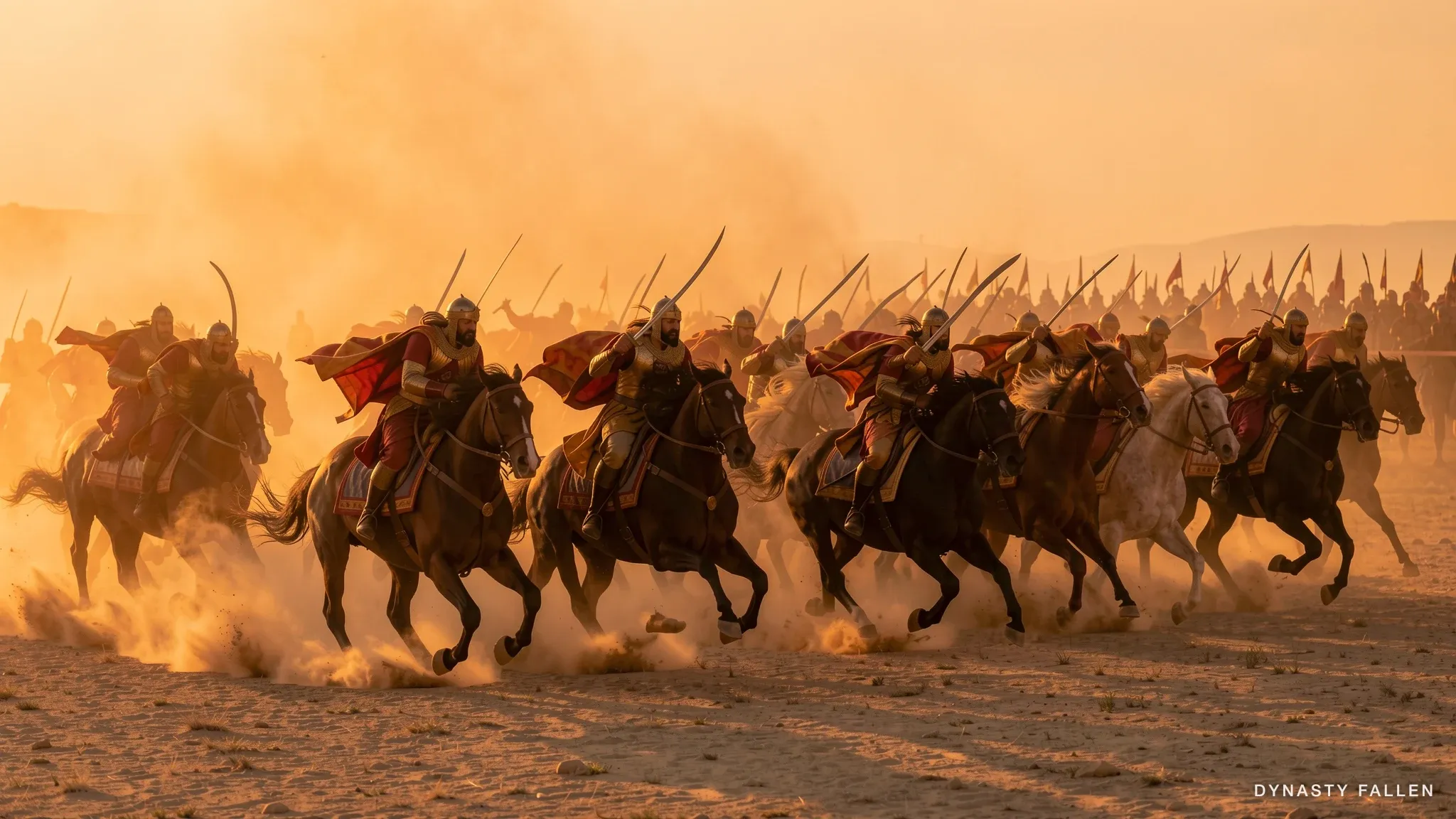 The Palmyrene cavalry in a massive unified charge formation.
